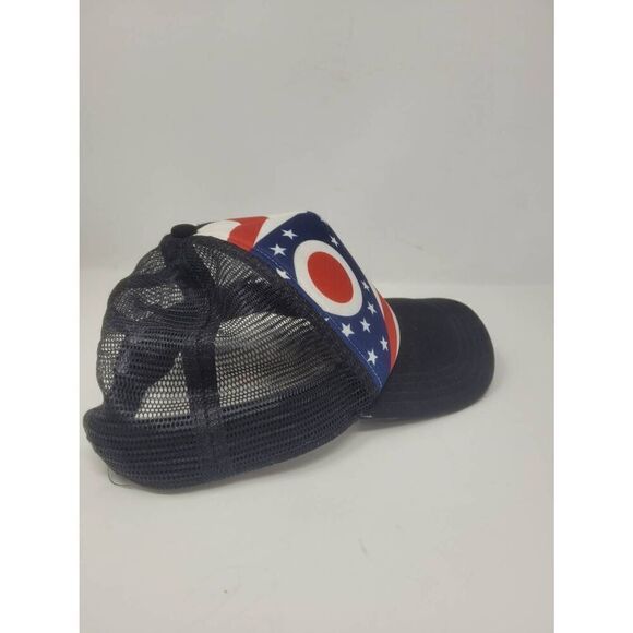 North Face ohio flag trucker hat black red white blue one size womens hat - Picture 5 of 6
